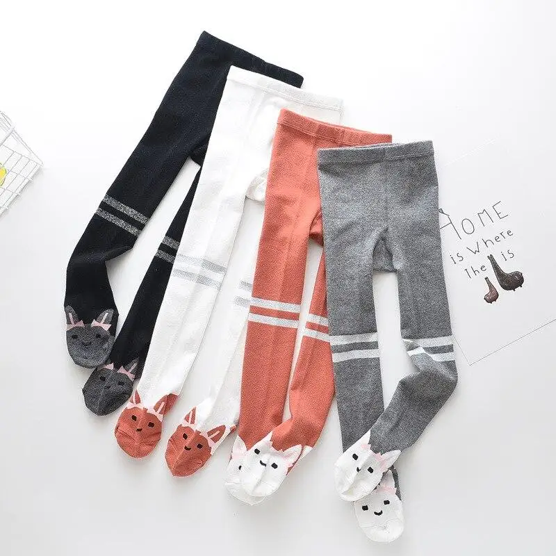 Cotton Tights for Girls Lovely Infant Baby Children Tights Cartoon Rabbit Star Stocking Toddler Stripe Stockings Girls Pantyhose