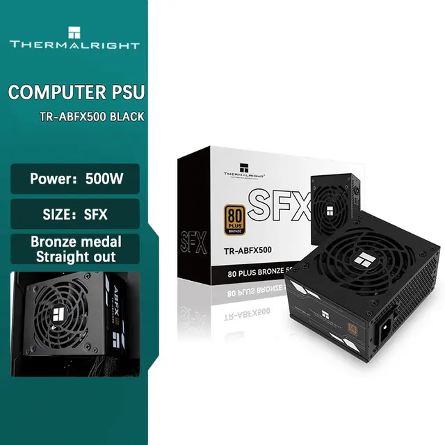 Thermalright TR-ABFX500 สีดํา SFX เหรียญทองแดงตรง Mini ขนาดเล็กแหล่งจ่ายไฟ ITX ขนาดเล็กติดตั้ง PSU ขนาดเล็ก 1