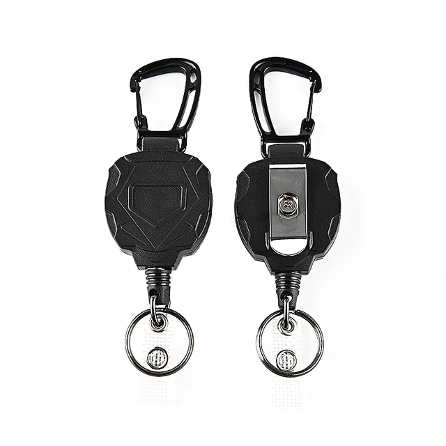 Outdoor Automatic Retractable Wire Rope Luya Tactical Keychain