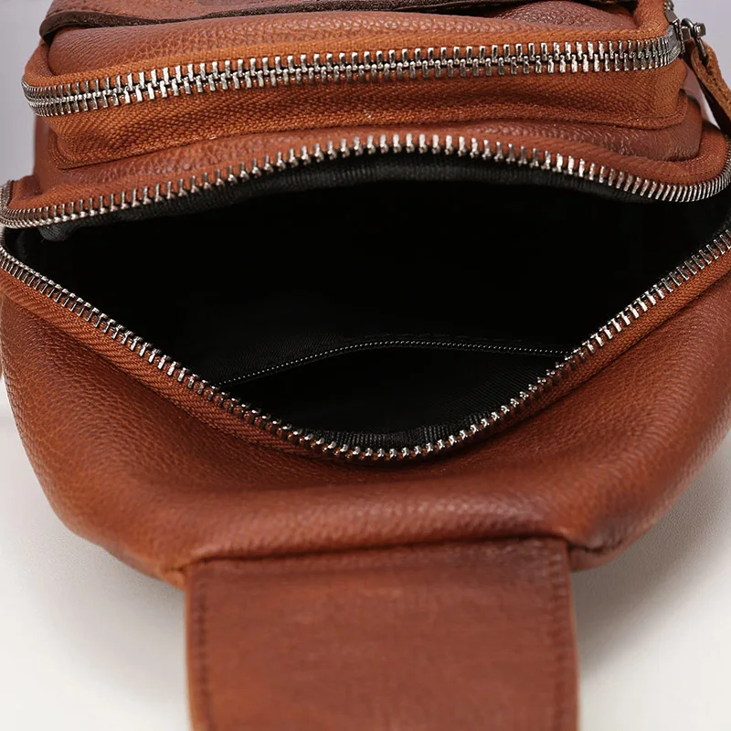 Luxury Designer Mens Genuine Top Grain Leather Chest Bag image 25