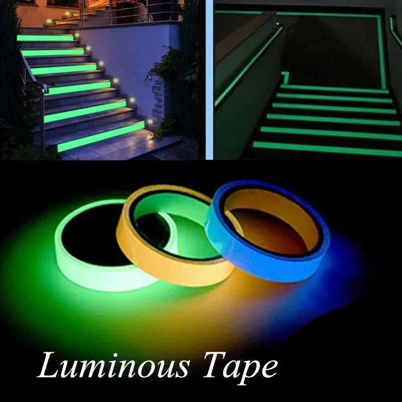 Luminous Fluorescent Tape Luminous Stage Fluorescent Tape for Safety and Decoration Parties and Events stairs decoration trap