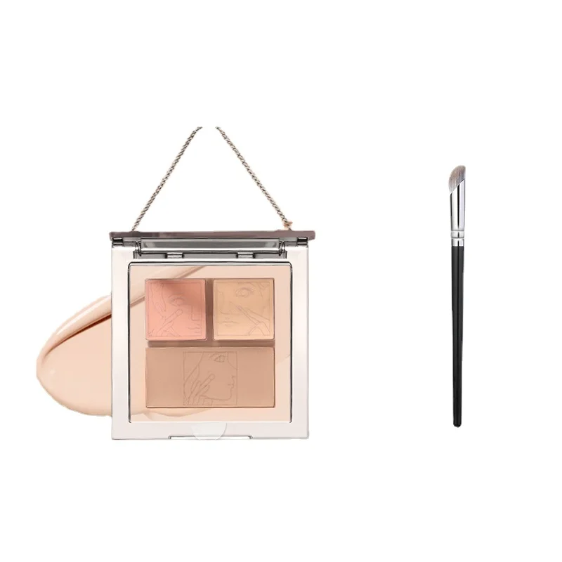 

Hxl Three-Color Concealer Face Concealer Plate Covering Spots Acne Marks Tear Groove French Lines Dark Circles