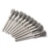 10Pcs 3x5mm Steel Wire Wheel Brushes Set Kit for Mini Drill Rotary Tools Polishing Brush Dremel Accessories 4