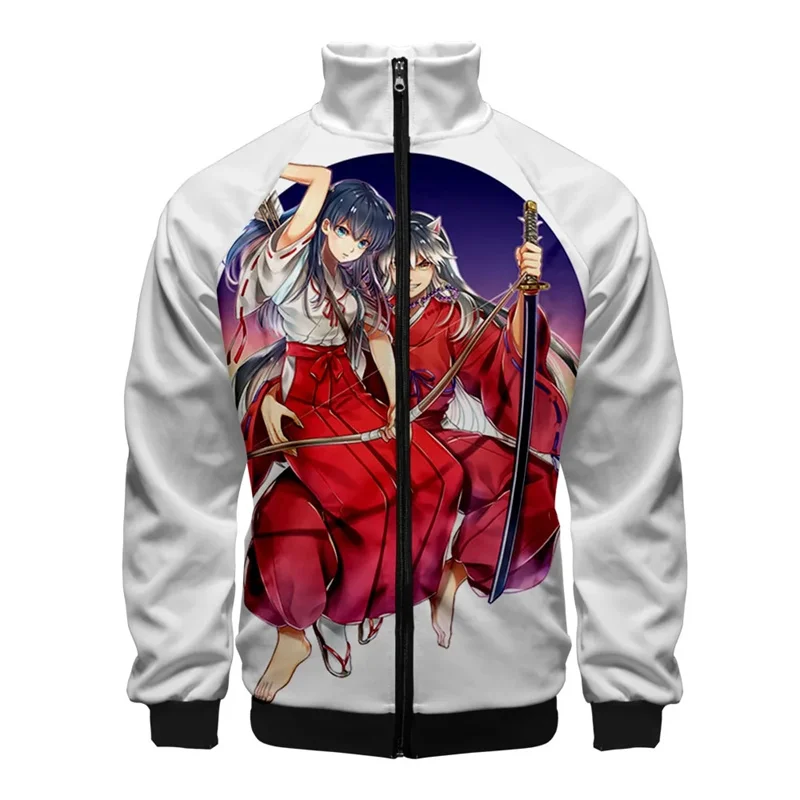 

Мужская куртка на молнии с 3D-принтом Inuyasha, свитшот, весенне-осенние Топы, пальто, куртка с воротником-стойкой, одежда