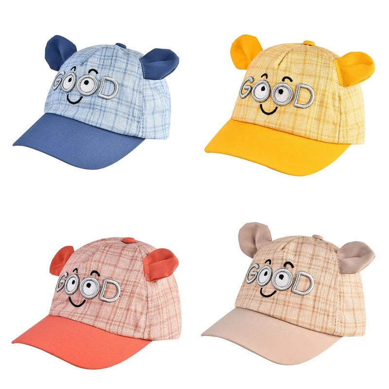 

Детская Милая вышитая шляпа от солнца с ушками для мальчиков и девочек на весну реквизит для фотосъемки новорожденных