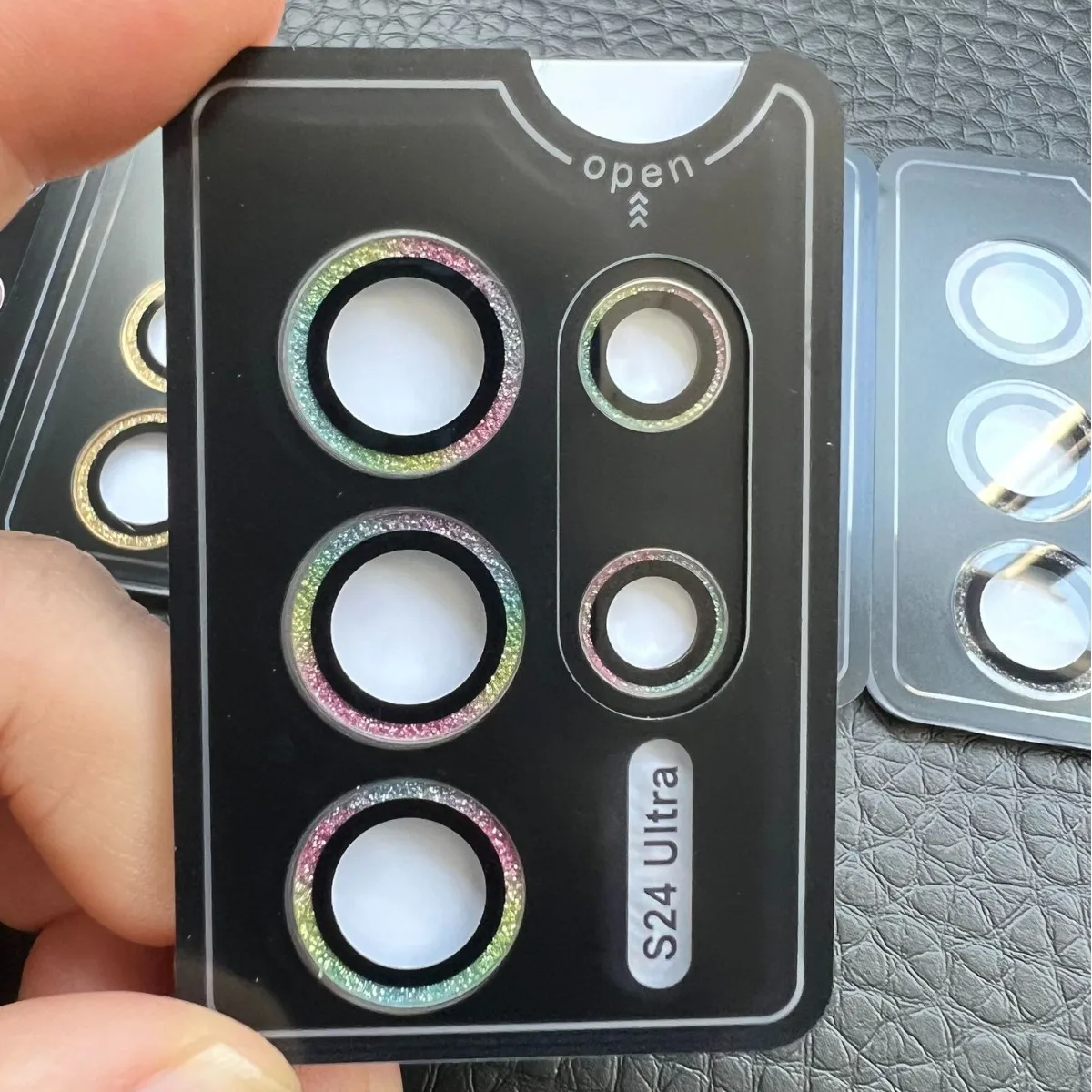 Glitter Camera Ring with Back Lens Screen Protector and Cap Case