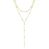 Gold Color Double Layered Long Tassel Chain Necklaces