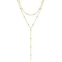 LATS Gold Color Double Layered Long Tassel Chain Necklaces for Women Simple Metal Geometric Bead Choker Necklace Fashion Jewelry - Image 6