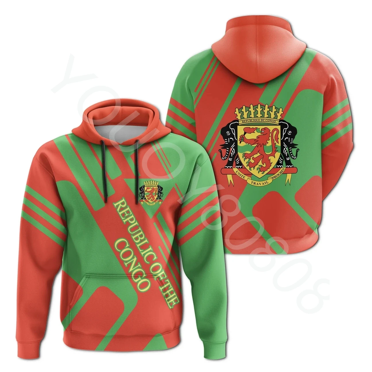 

Fall/Winter New African Region Hoodie Republic of Congo Hoodie Rocky Style 3D Print Retro Harajuku Sportswear