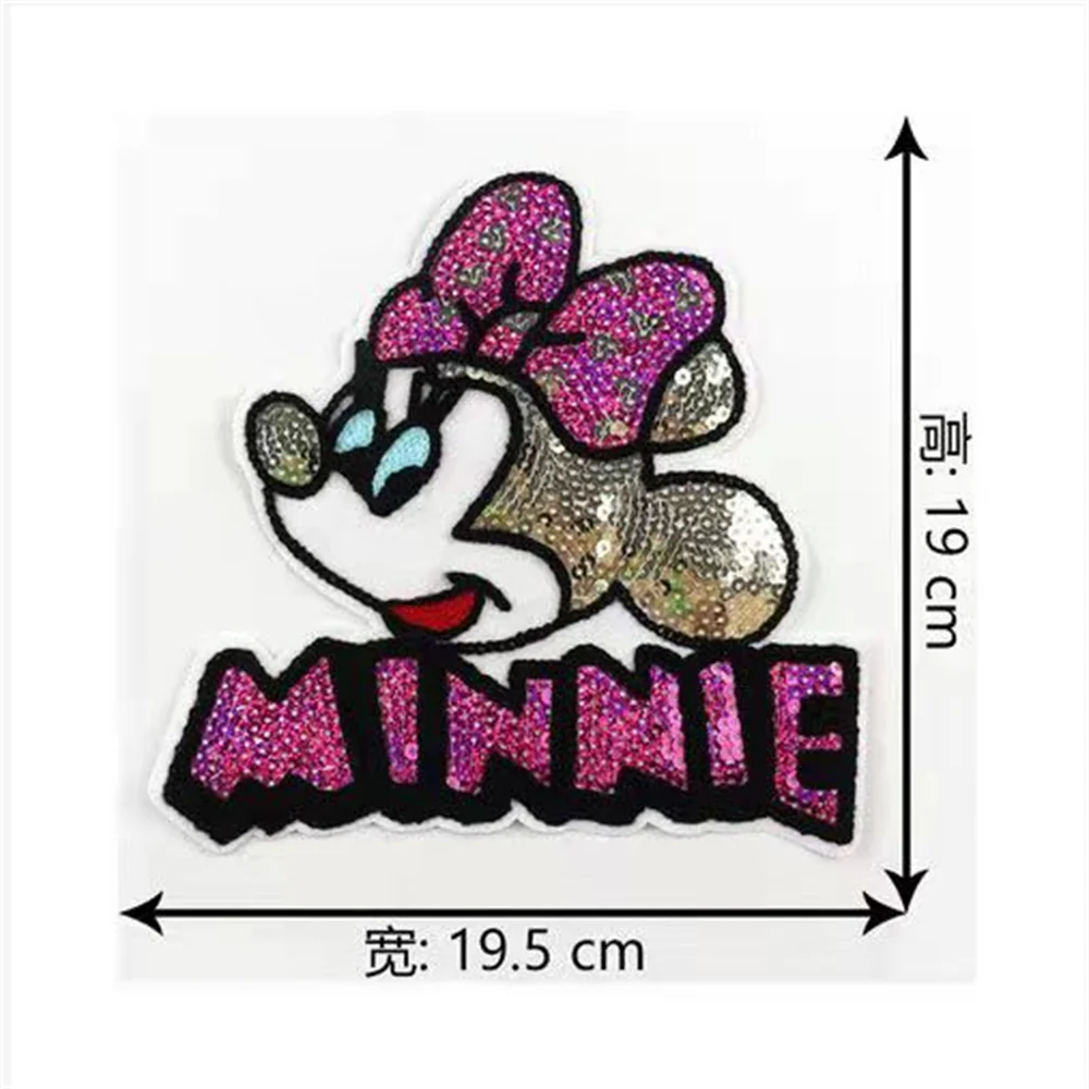 Disney Cartoon Embroidered Patch for Clothing Large Minnie Mouse Image  Stickers on Clothes Baby Sleep Bag Patches for Clothing