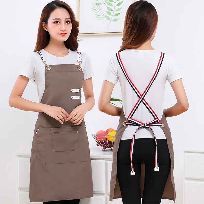 Kitchen Woman Cook Cooking Apron Hotel Restaurant Chef Aprons for Man Bakery Cafe Waiter Work Pinafore Adjustable Shoulders