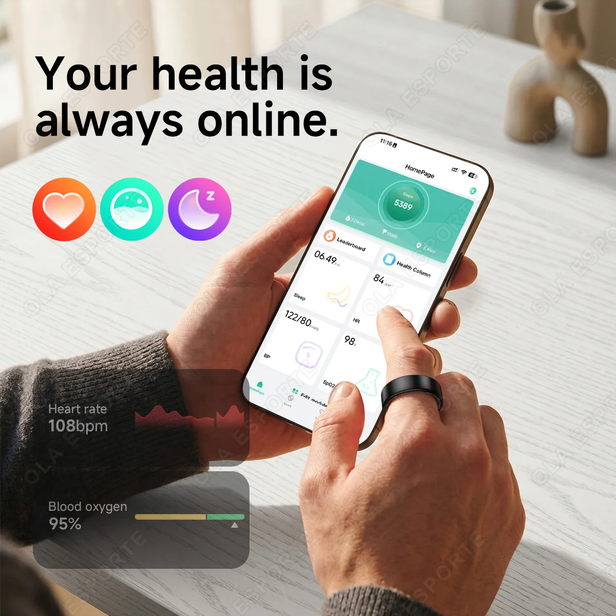 2026 New Smart Ring with Charging Case Fitness Sports Health Monitoring Sleep Long Battery Life Fashion Smart Ring For Men Women - 5