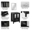 Modern 24" Black Bathroom Vanity Sink Combo with Blue Boat Glass Vessel Sink & Water Save Faucet & Storage Space & Easy Assembly 5