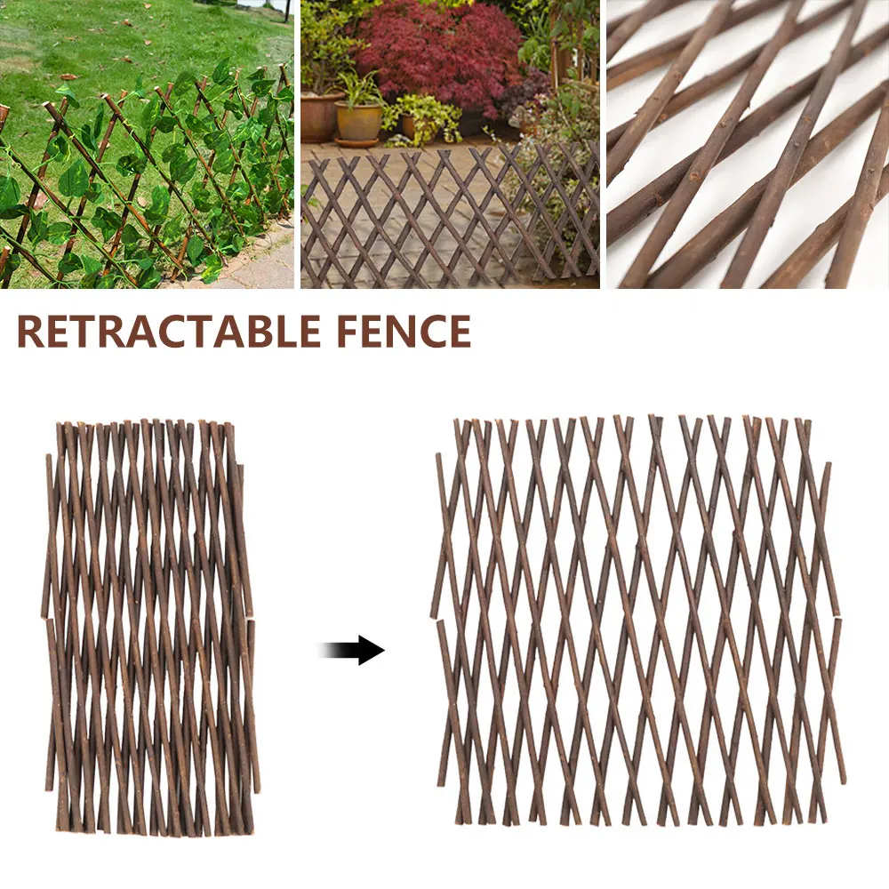 Garden Trellis Expanding Retractable Wooden Fence Plant Support Climbing Lattice Outdoor Decorations Artificial Garden Fence garden fence,garden trellis,artificial fence panels