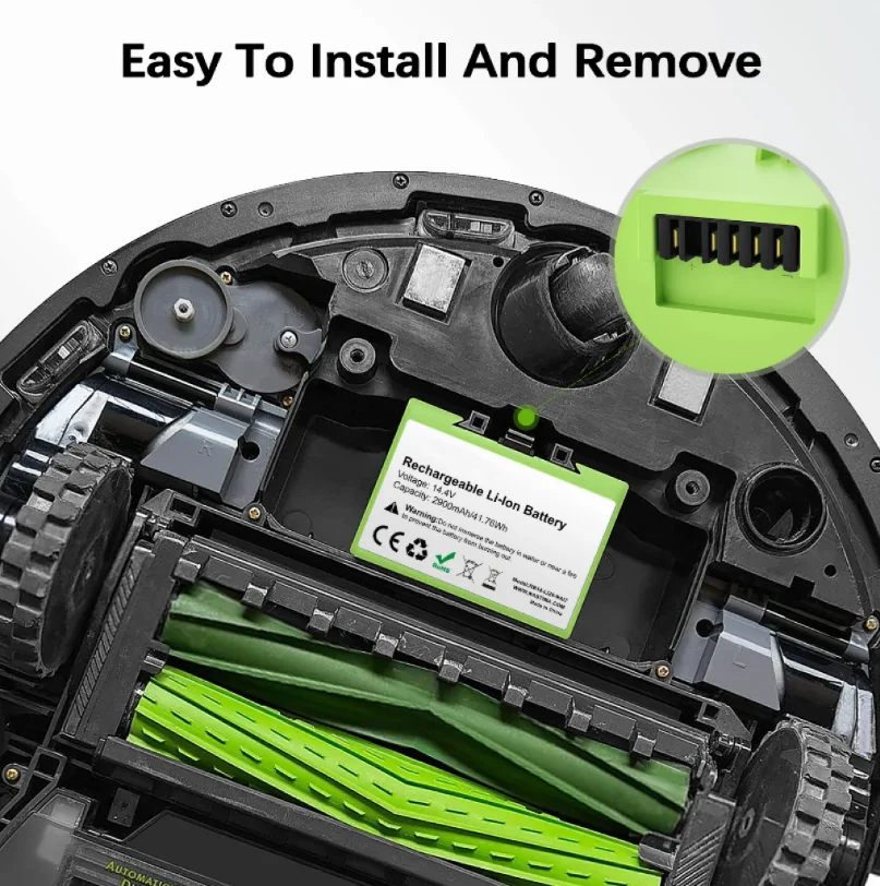 I7 14.4V 2900mAh i7 Battery Replacement for iRobot Roomba e and i Series i7+ e5 7150 7550 i3 3150 i3+ 3550 i4 4150 i4+ 4624864