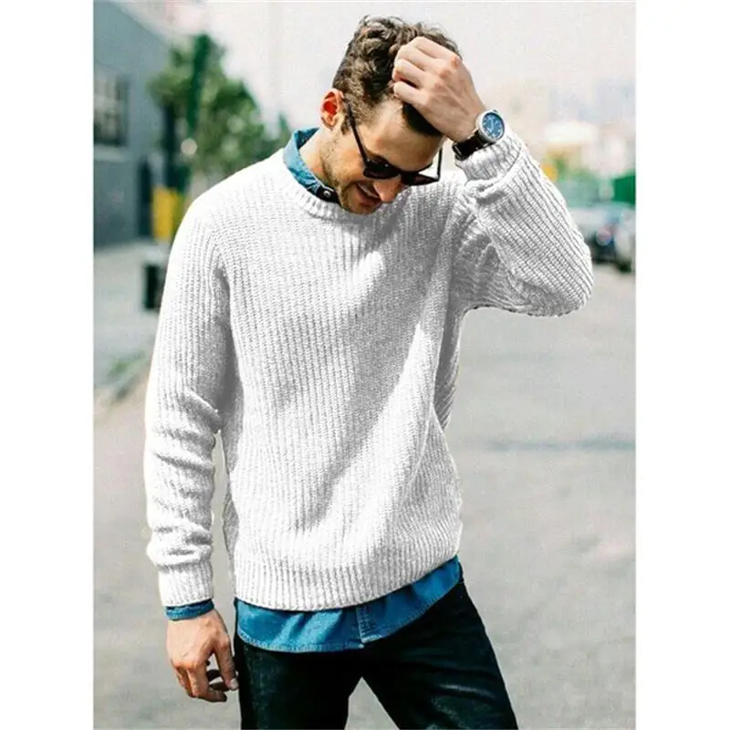 Men's Sweater Autumn And Winter New Urban Youth Solid Color Fashion Casual Large Size Sweater
