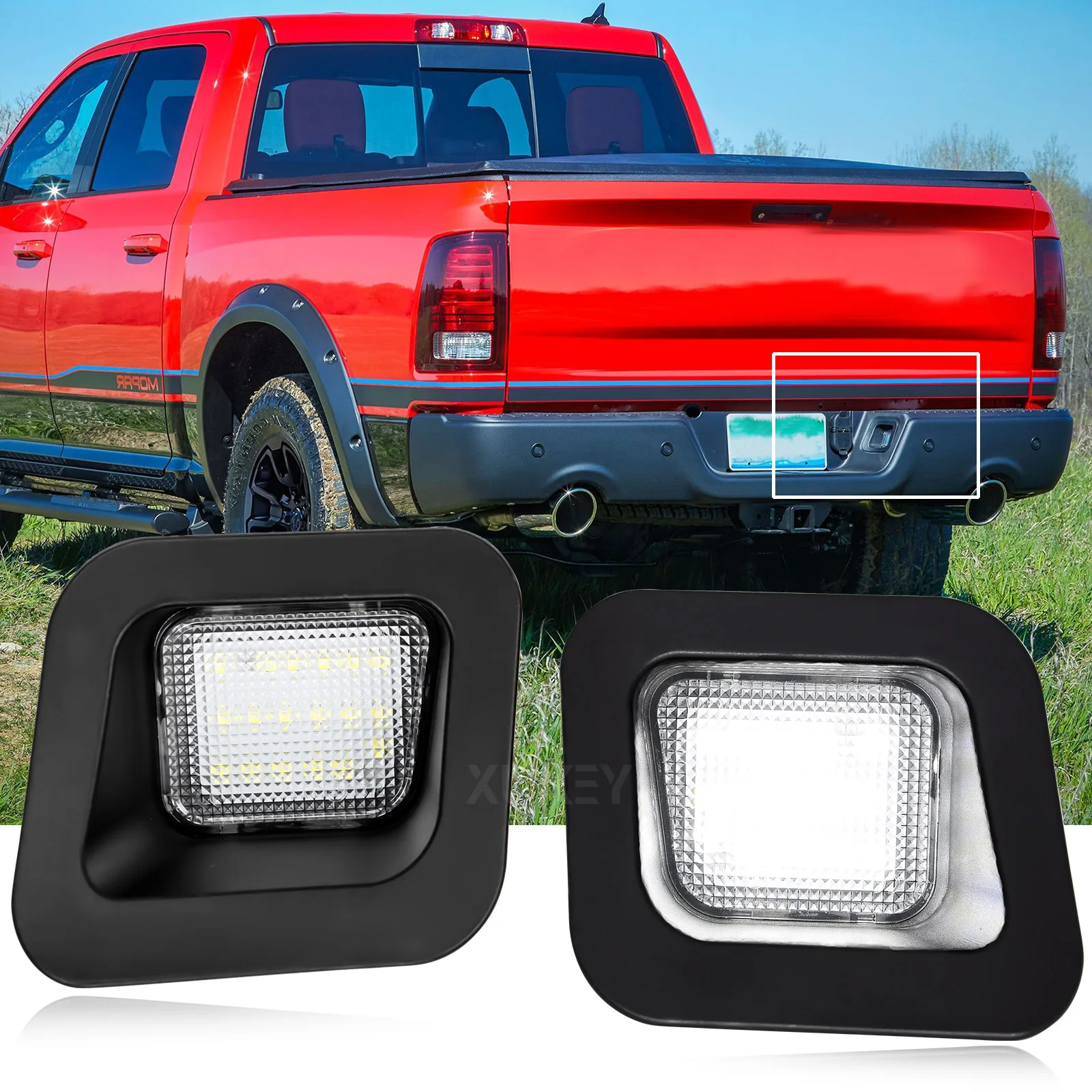 2x Full Led License Number Plate Light Tag Lamp Assembly For Dodge Ram