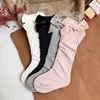 1 Pairs Baby Girls Socks Velvet Bows Knee High Long Soft Cotton Todders Socks Children Princess Spring Autumn Tube Socks 4