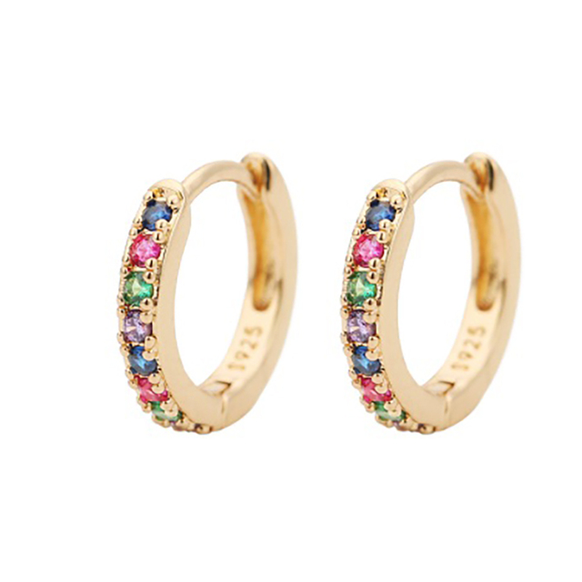 Stainless Steel Minimal Hoop Earrings Crystal Zirconia Small Huggie Thin Cartilage Earring Helix Tragus Piercing Jewelry