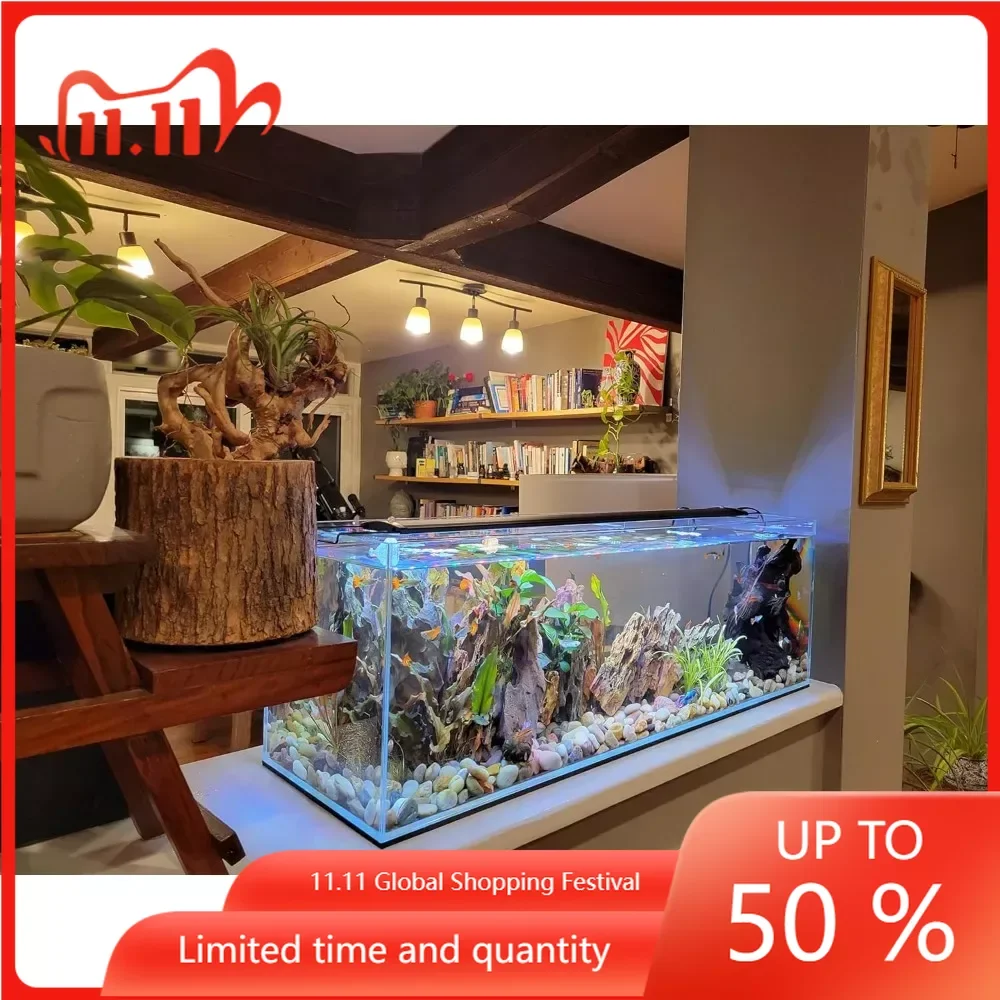 

Aquariums and Fish Bowls 6 Gallon Low Iron Glass Bookshelf Aquarium 5mm - (29.92“ X 5.90” X 7.87”) Vivarium Houses and Habitats