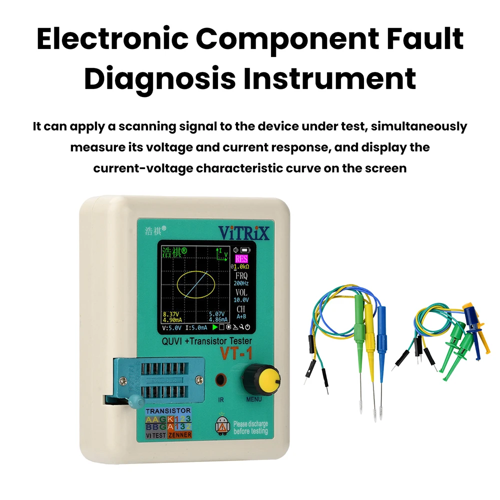 VT-1 160x128 TFT Multifunktions-VI-Kurventester Tragbarer Transistortester für Elektronische Bauteil-Fehlerdiagnose DC 0-12V – Detail 6