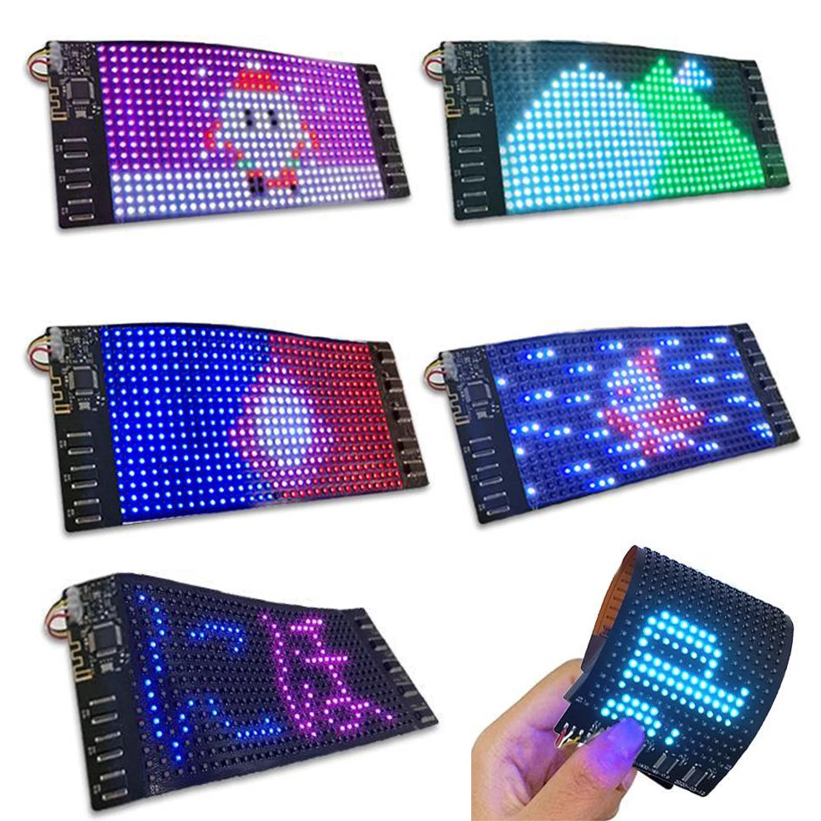 LED Flexible Display LED Matrix Screen Sign Bluetooth Scrolling Message  Board Various Languages App Control Animation Picture - AliExpress