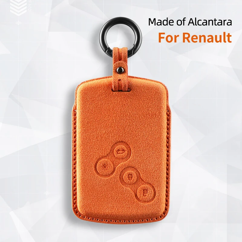 

Car Key Case Cover Holder Key Buckle Alcantara For Renault Duster Captur Clio Logan Megane Koleos Scenic Fluence Zoe Keychain