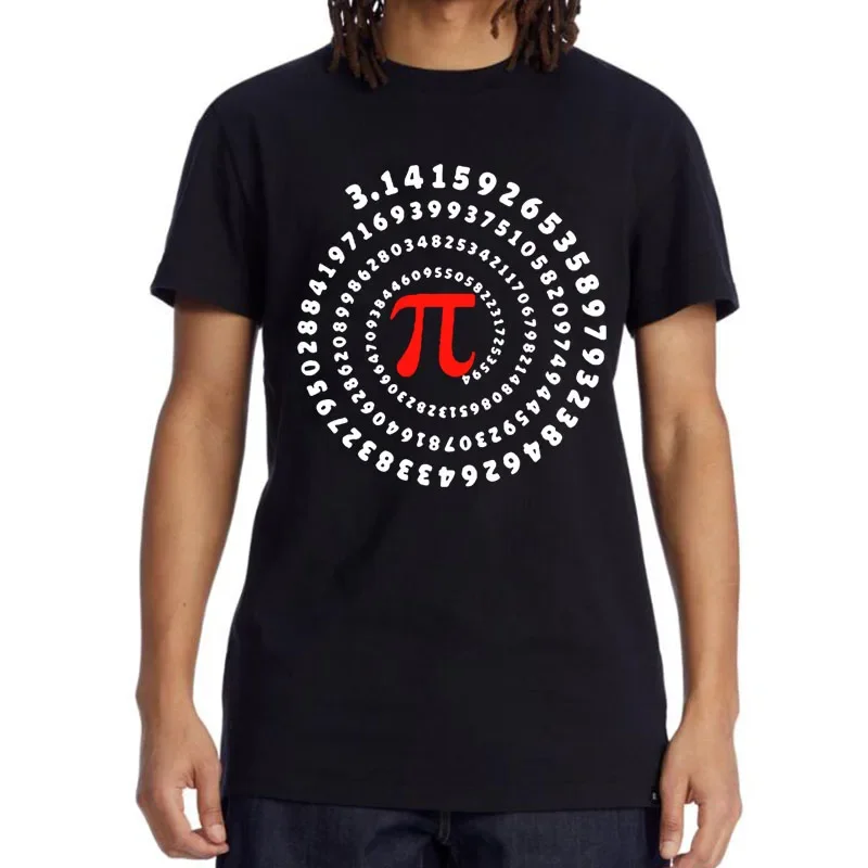 

XIN YI Men's High Quality T-shirt 100% Cotton Funny Pi Design Print Casual O-neck Loose Men T-shirt Summer Top and Tees Tops