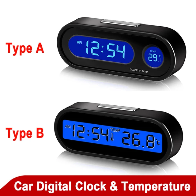 Auto Digitaluhr & Temperatur anzeige elektronische Uhr Thermometer Auto  elektronische Uhr LED Hintergrund beleuchtung Digital anzeige