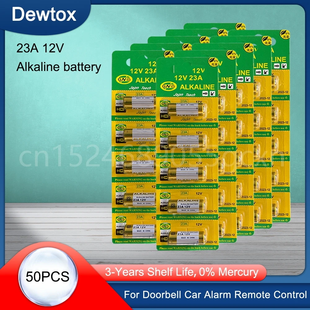 50 Pz/Pacco 23A 12V Allarme-Batteria Alcalina A Secco Remota 21/23 23Ga A23 L1028 23A Per Telecomando