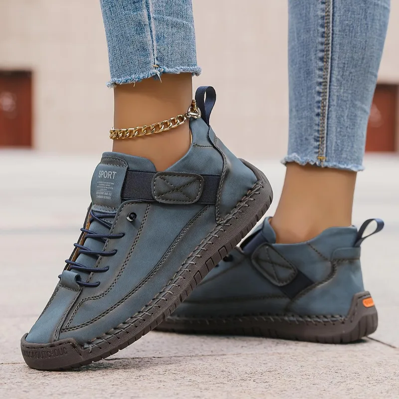 Customizable Hand-stitched Leather Shoes for Men Outdoor Light Non-slip Walking Casual Shoes Men Slip-On Driving Loafers