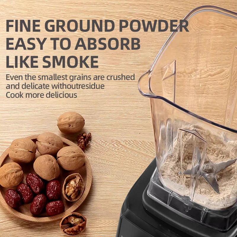 220V Heavy Duty Commercial Blender Juicer Fruit Mixer Professional High Power Food Processor Ice Smoothies BPA Free 2L Jar 6