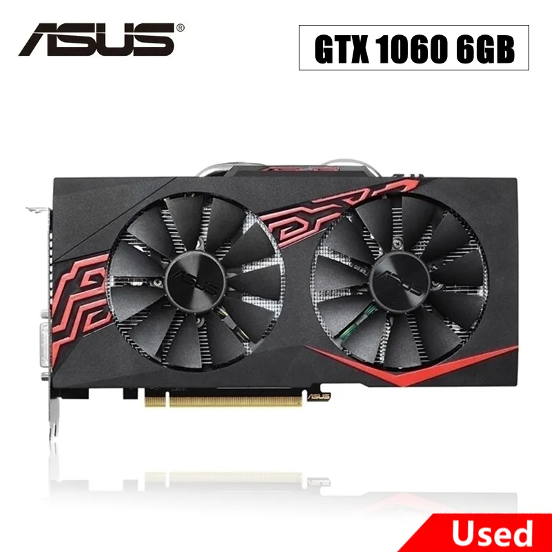 Used ASUS GeForce GTX 1060 3GB 5GB 6GB Graphic Card GDDR5 6pin PCI-E 3.0 x 16 Video Cards GPU GTX1060