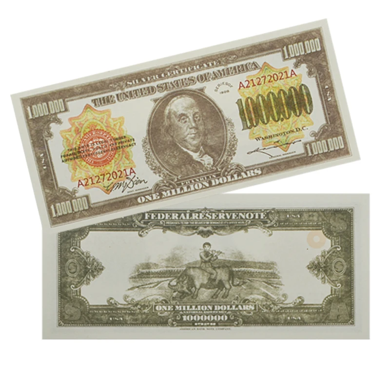 

Classical 1928 US One Million Dollars Paper Money Benjamin Franklin Banknotes Buffalo Boy Collectibles Business antique gits
