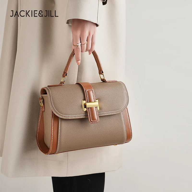 

Jackie&Jill Cowhide Bag Texture Fashionable Handbag Crossbody Bag Niche Light Luxury Shoulder Bag Versatile Genuine Leather