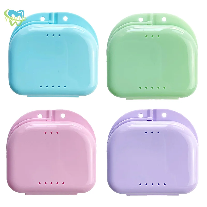 Tooth Retainer Small Hole Tooth Box Braces Container Mouthguard Guard Denture Storage Case Clean Organizer Case