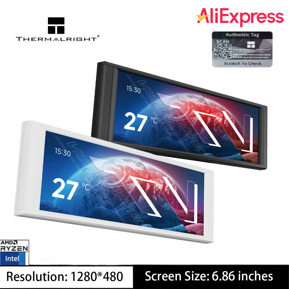 Thermalright TROFEO VISION LCD ブラック 解像度 1280*480 6.86