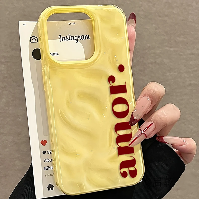Trendy Red English Amor Pattern Korean Style Phone Case