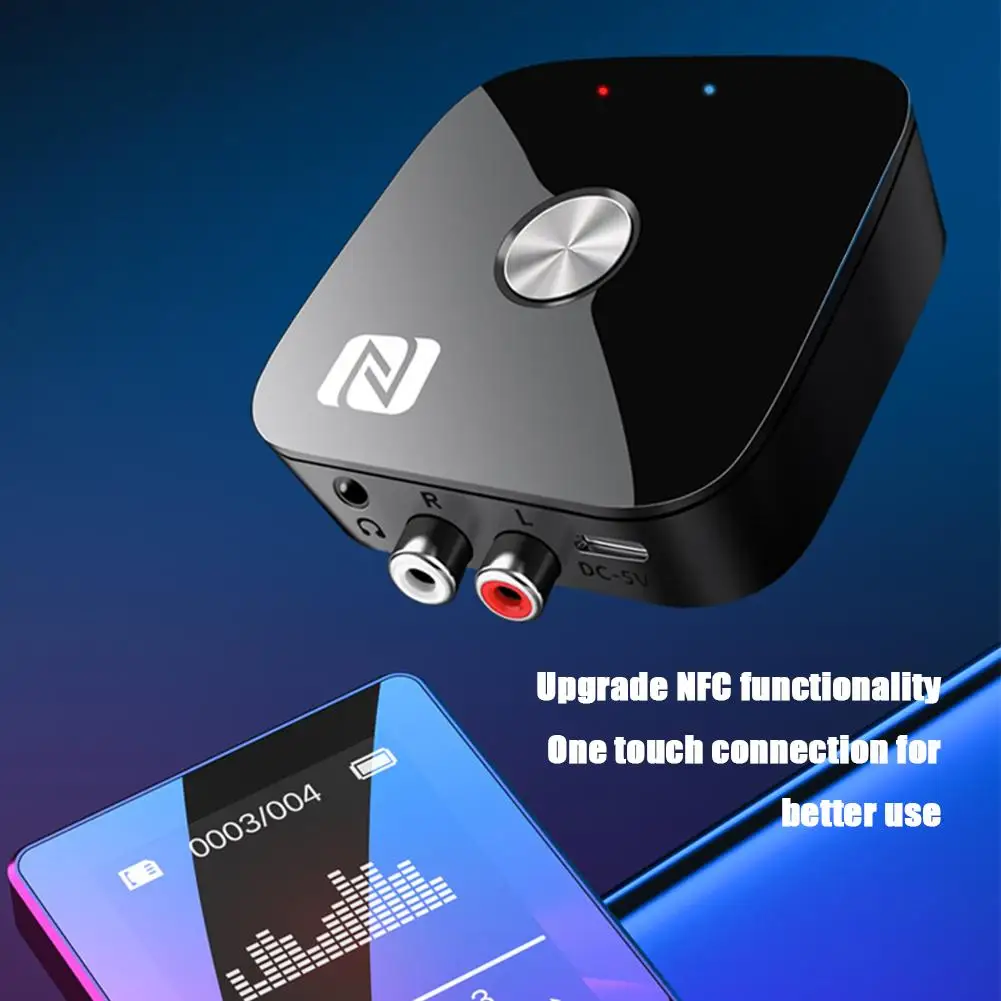 NFC 블루투스 5.3 오디오 리시버 3.5mm AUX R/L RCA 무손실 스테레오 U 디스크 재생 원격 어댑터 제어 음악 HIFI 무선 U O1K9