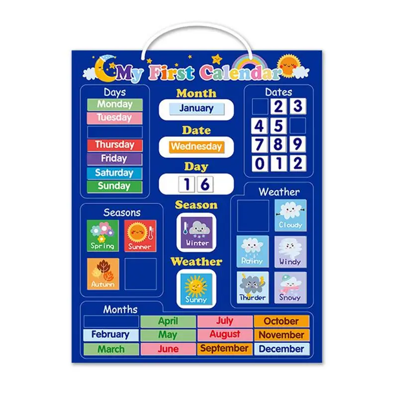Magnetic Calendar for Kids Classroom Preschool Time Center