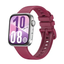 Colorful Silicone Strap with Buckle - Replacement Bracelet Band for Smartwatch Accessories (Wine red)