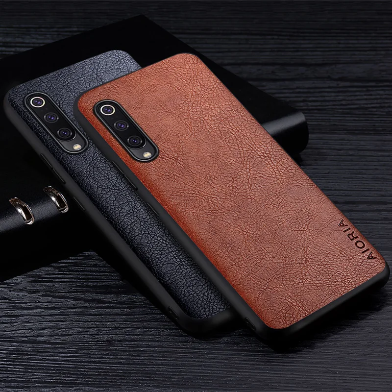Elegant Retro Litchi Pattern Leather Business Case