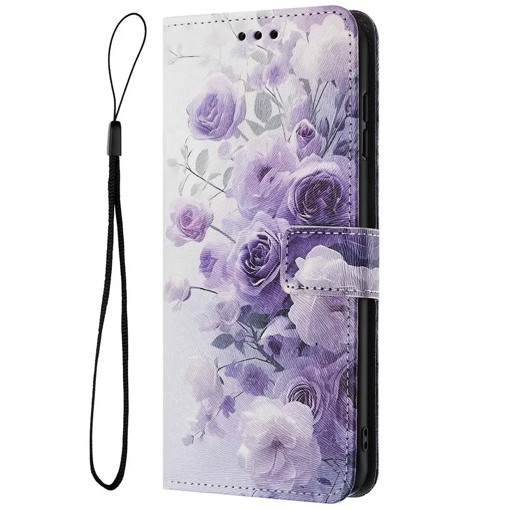 Butterfly Flower Flip Wallet Leather Cover