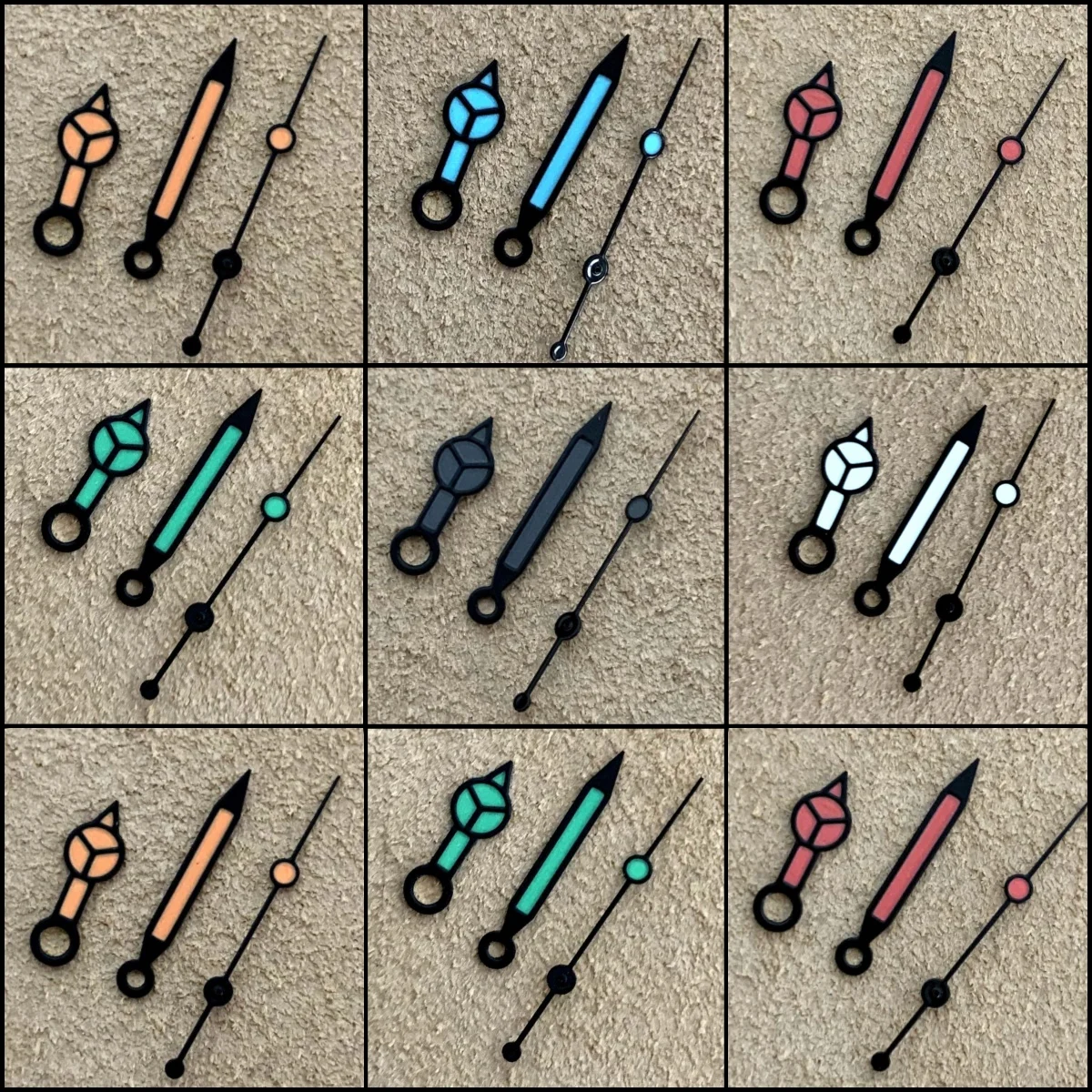 NH35 Watch Hands 7.5mm*12mm*12.5mm For NH35A NH36 Movement Watch Pointer Needle Green Lume Black Accessories