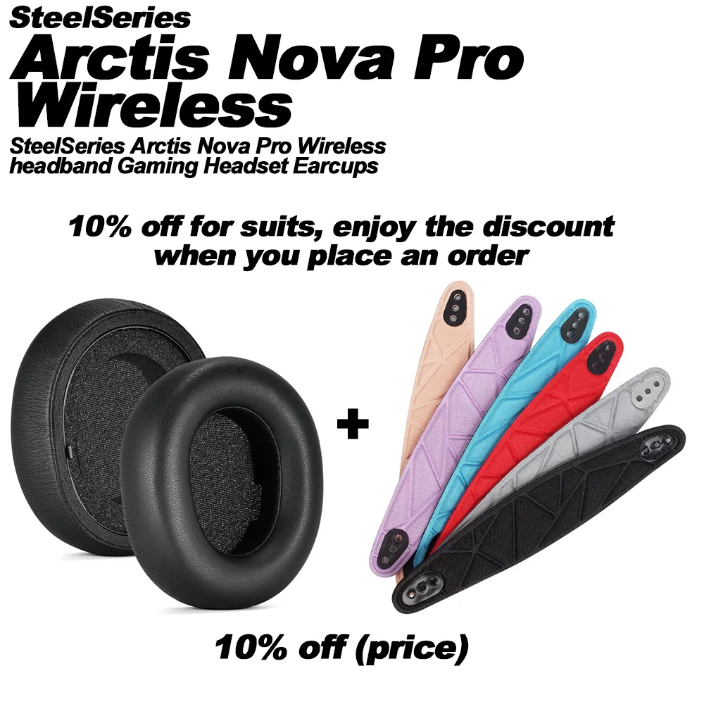Earphone pads For SteelSeries Arctis Nova Pro Wireless replacement Earpads headphones Earmuffs Soft cloth Memory Covers Sponge
