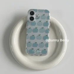 Minimalist Korean Design Cute Blue Phone Case Cover - iPhone 12 Mini (Only case)