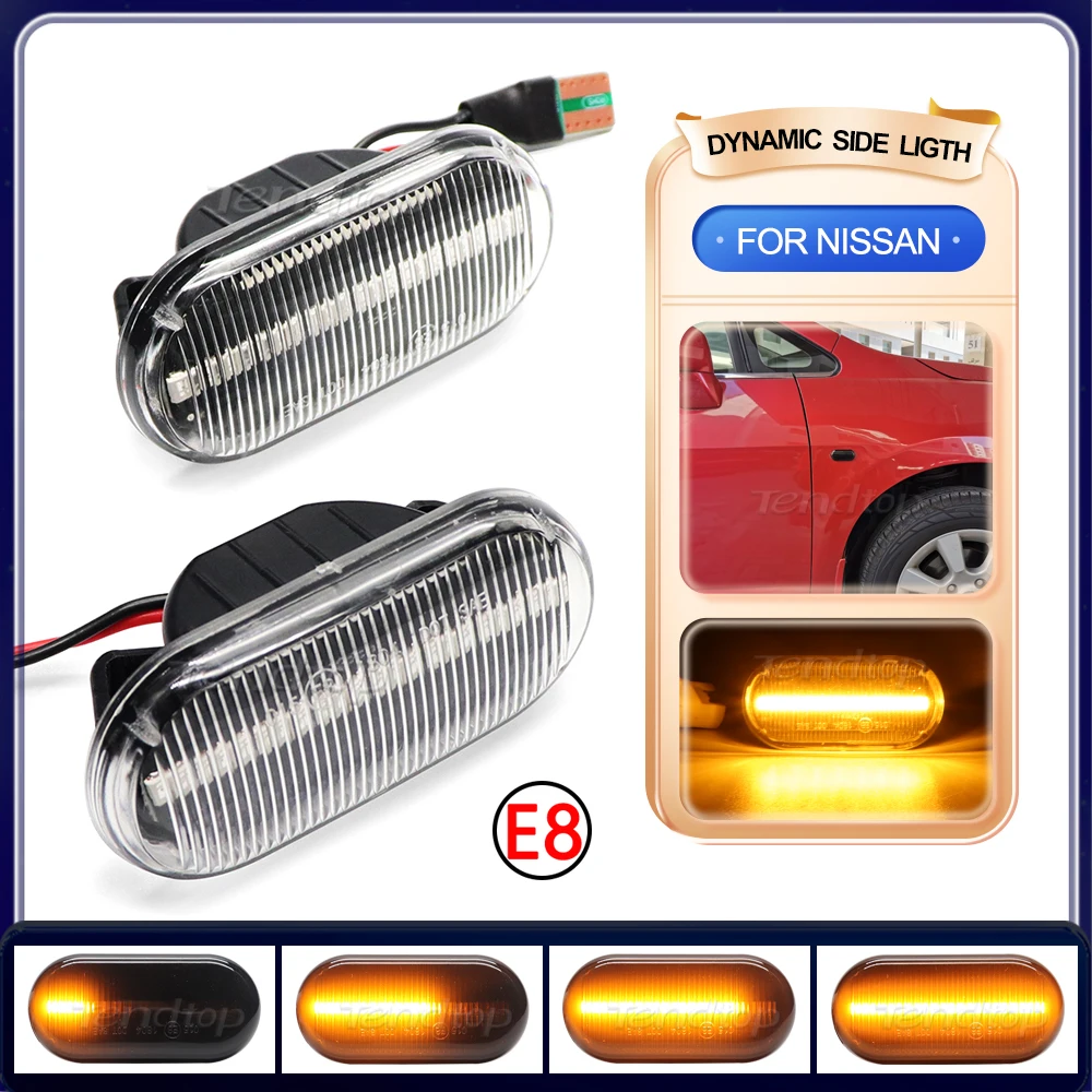 

2 шсветодиодный, светодиодные мигающие поворотники для Nissan Tiida C11 Note E11 Micra K12 NP300 Navara D40 Qashqai J10
