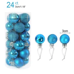 Festive Christmas Tree Ornaments - Elegant Hanging Decorations for Home and Party Decor 2023 (24pcs blue)
