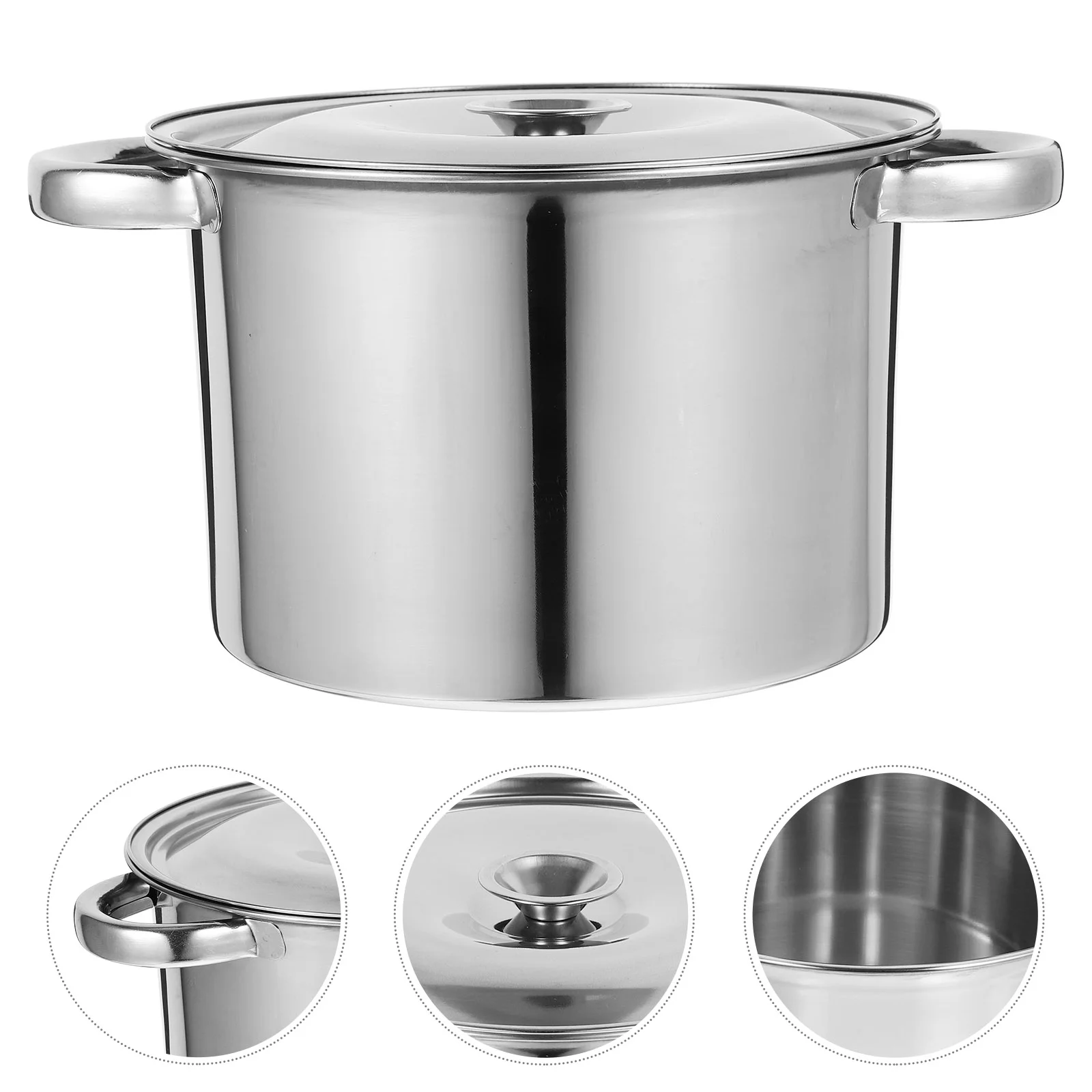 

Covered Stockpot Multipurpose Cooking Soup Boiling Pan Bucket Stainless Steel Cookware Pots