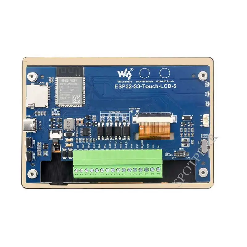 ESP32 S3 LCD ���� ����, 800x480 ĸƼ�� ��ġ��ũ�� ���÷���, TVBOX LVGL HMI ����, CAN RS485, 5 ��ġ